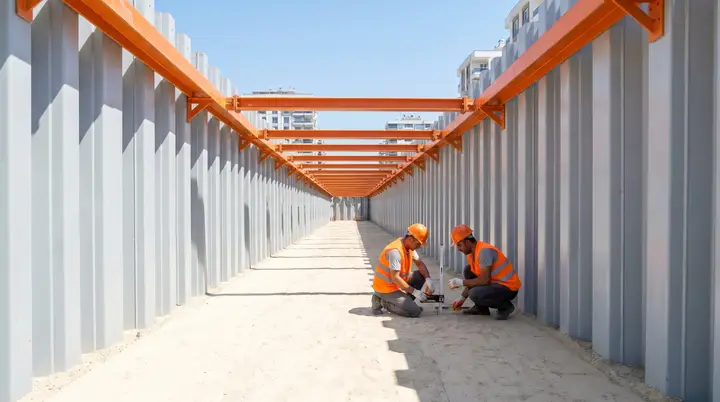 Antalya Palplanş: palplanş perdeli temel kazısı